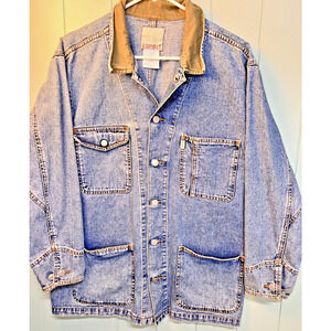 Vintage 90s Esprit Denim Chore Jacket Workwear Button Front Men’s M